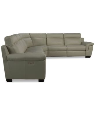 Julius II 6-Pc. Leather L Sectional with 3 Power Recliners, Macy's Exclusive