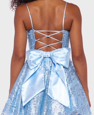 Juniors' Glitter Fit & Flare Dress