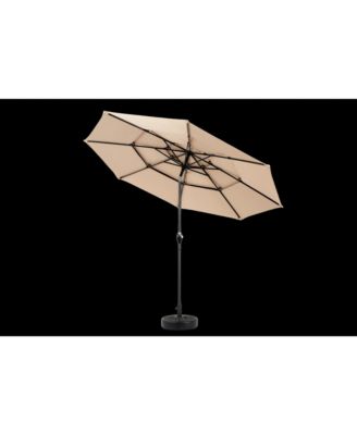 Aluminium 10ft 3 Tier Auto-tilt Umbrella ,Outdoor Patio Umbrella - Market Table Pool Deck Umbrella (Base Not Included)  - ( khaki )