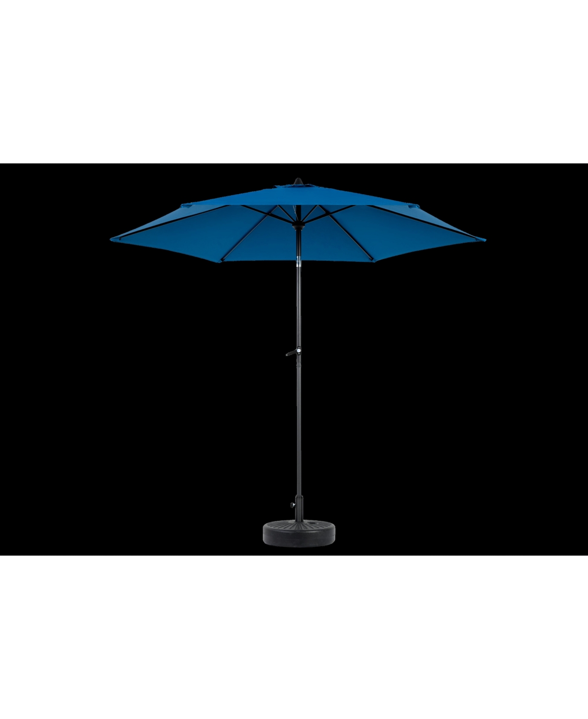 9FT Outdoor Patio Table Umbrella with Push Button Tilt and Crank, Market Umbrella 6 Sturdy Ribs - Blue