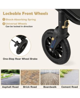 Toddler 3-in-1 Newborn Stroller Folding Convertible High Landscape Stroller