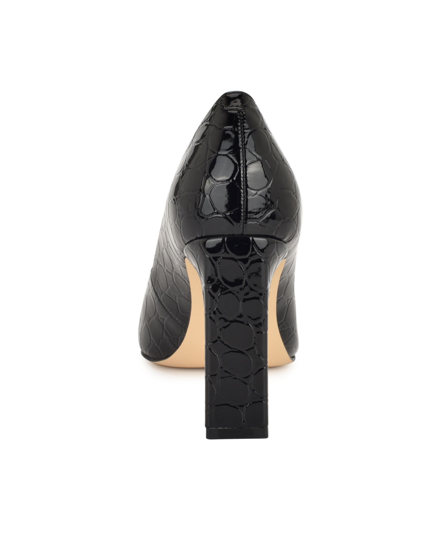 Женские туфли Nine West Tamant High Tapered Block Heel Pumps, цвет: Чёрный лаковый — фото 3