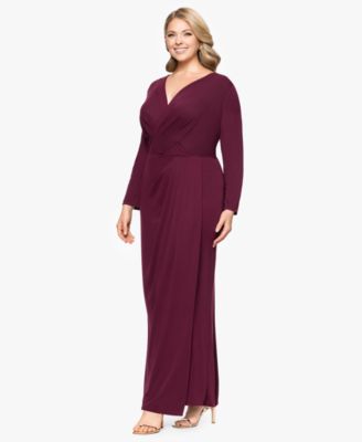 Plus Size Long-Sleeve Matte Jersey Dress