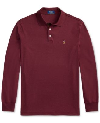 Men's Classic-Fit Long Sleeve Soft Cotton Polo Shirt
