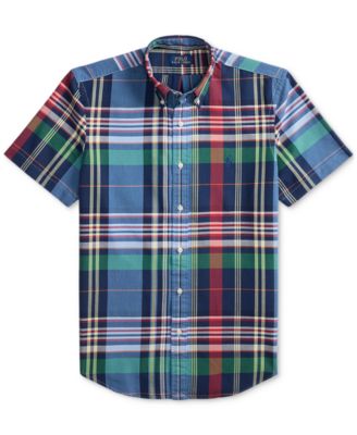 Men's Classic-Fit Yarn-Dyed Plaid Cotton Oxford Button-Down Shirt