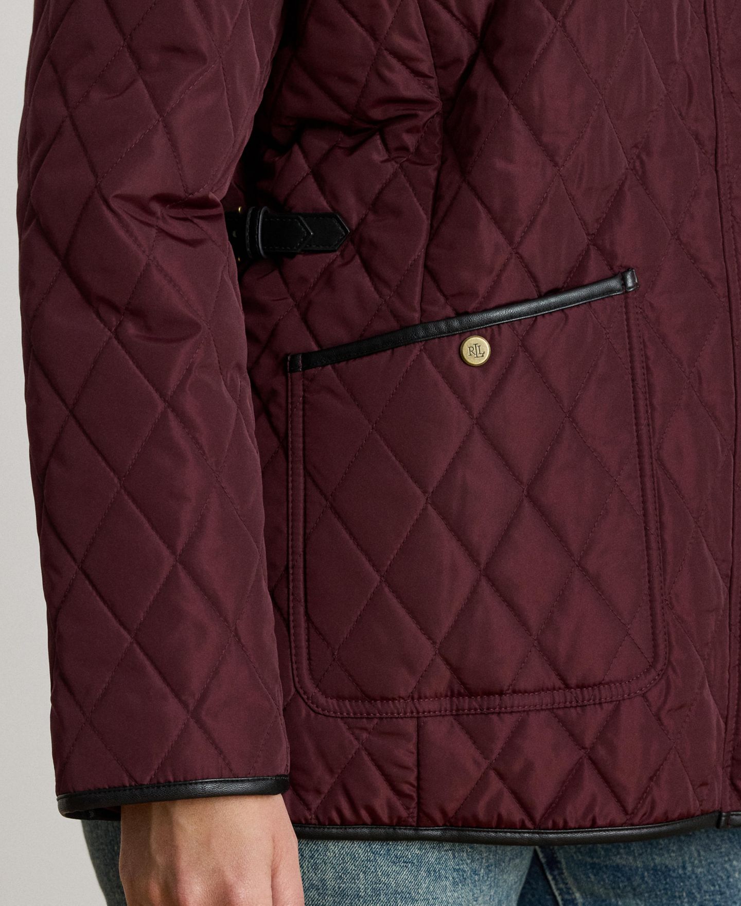 Женское пальто Lauren Ralph Lauren Plus Size Diamond-Quilted Lined, цвет: Тёмный гранатовый — фото 4