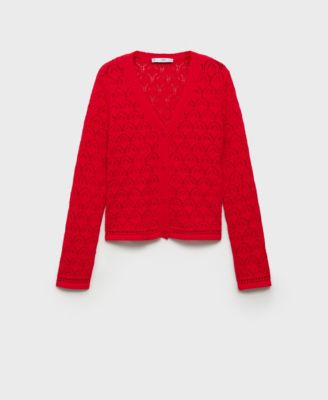 Women's Openwork Detail Knit Cardigan