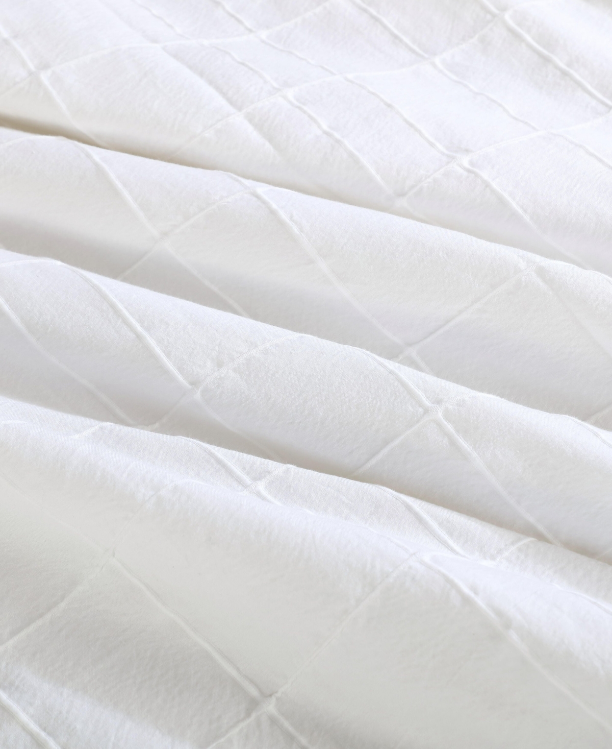 Calvin Klein Solid Puckered Grid 3-Pc. Duvet Cover Set