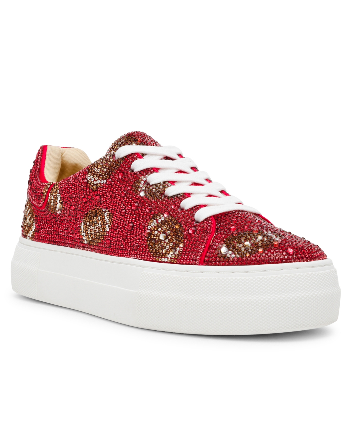 Betsey Johnson Women's Sidny Platform Lace-up Sneakers In Red