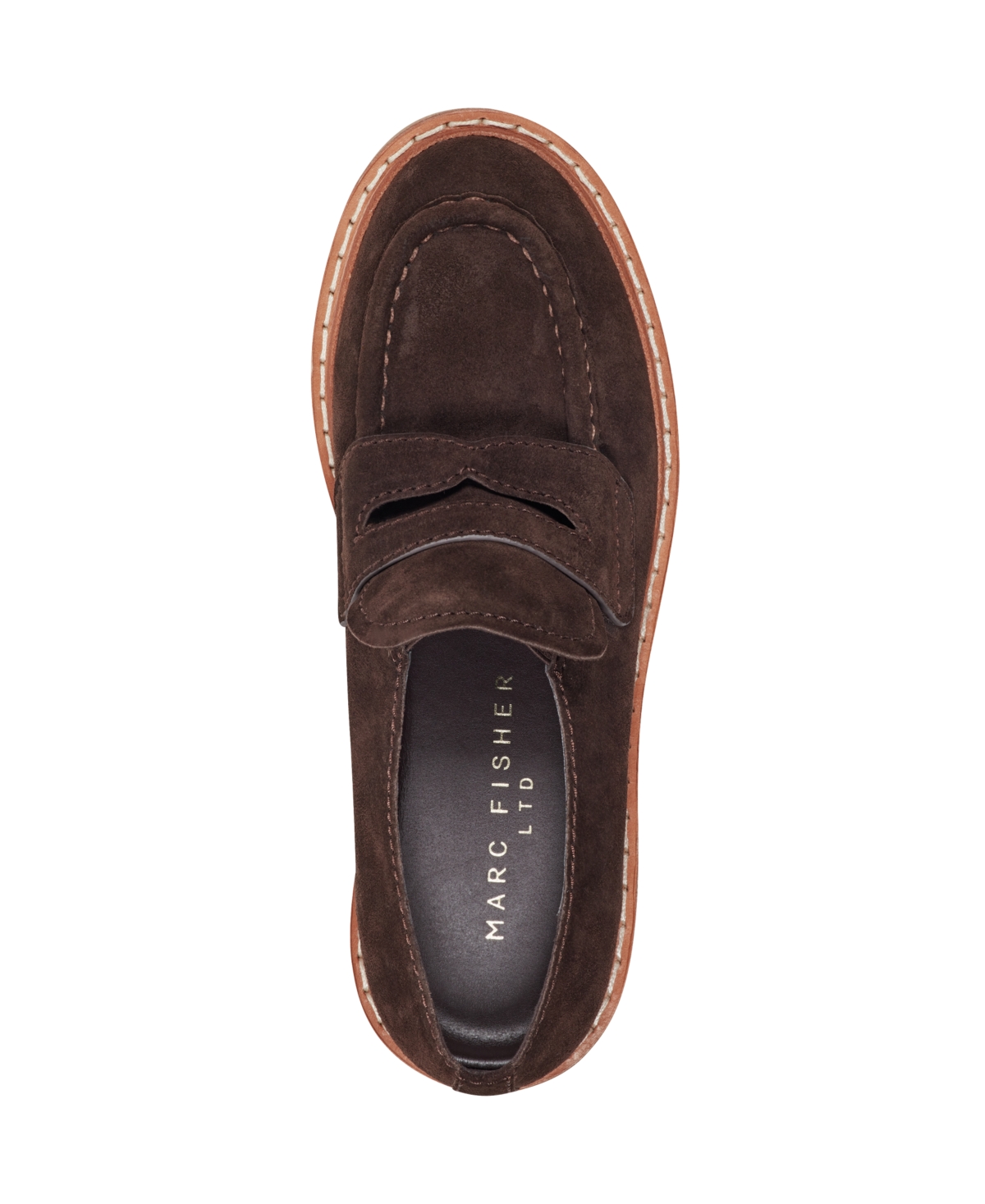 Marc Fisher Ltd Norton Lug Sole Penny Loafer In Brown