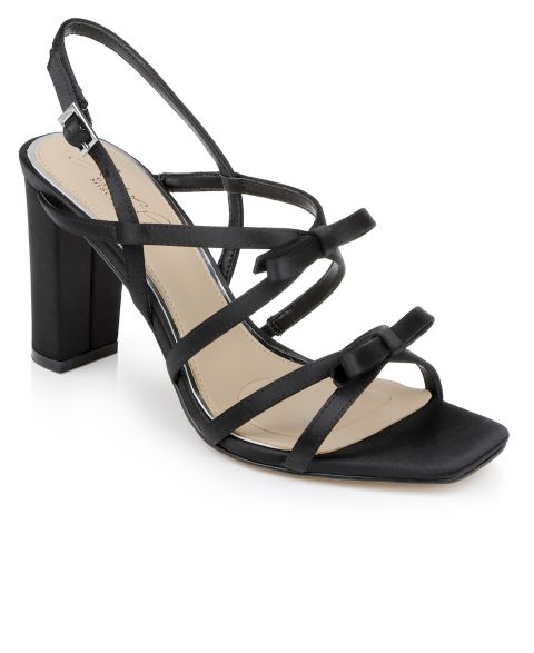 Женские сандалии Jewel Badgley Mischka Eliza Bow Evening, цвет: Чёрный атласный
