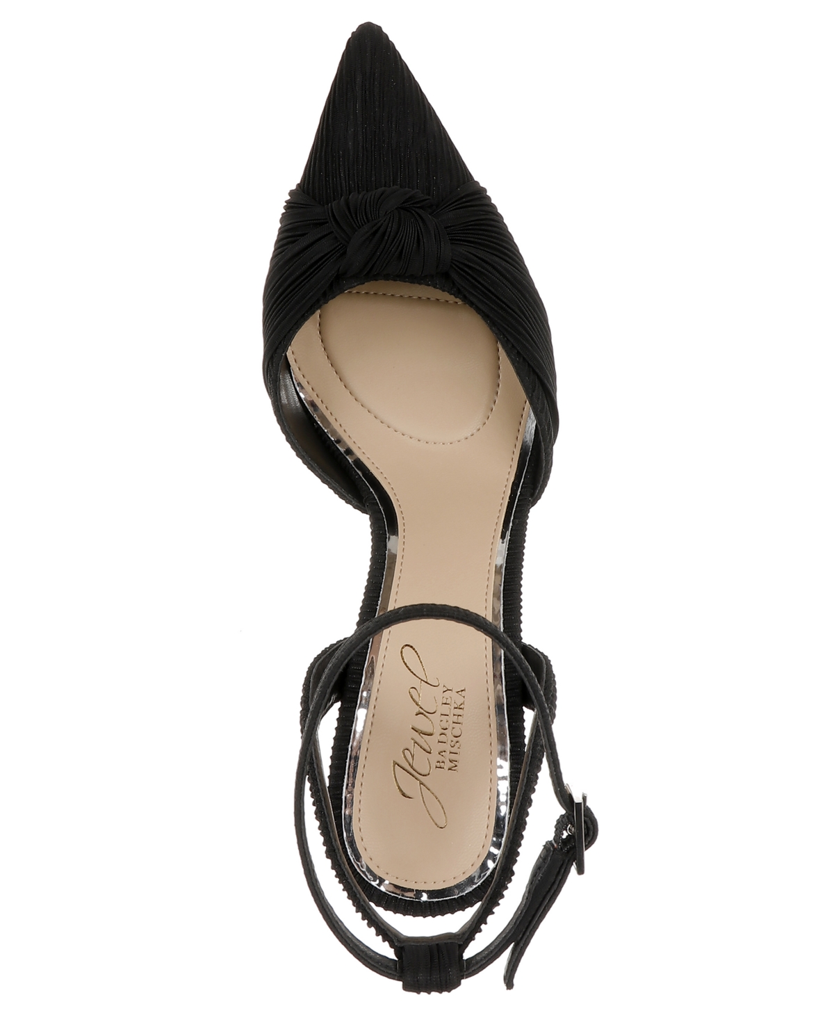 Jewel Badgley Mischka Enid Ankle Strap Pointed Toe Pump In Black