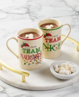 Holiday Naughty & Nice Mugs, Set of 2
