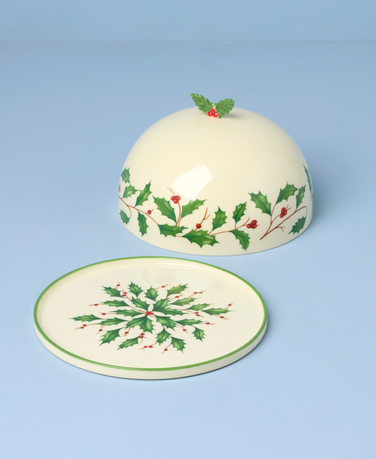 Lenox Holiday Small Covered Dish In Green
