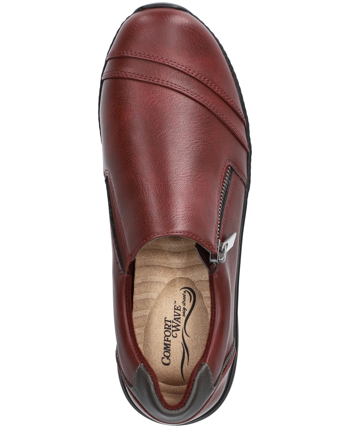 Easy Street Karol Zip Sneaker In Burgundy