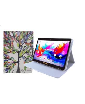 10.1"Octa Core 256GB Storage Android 15 Tablet with Tree Marble Case