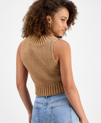 Petite Mock-Neck Sleeveless Sweater, Macy's Exclusive 