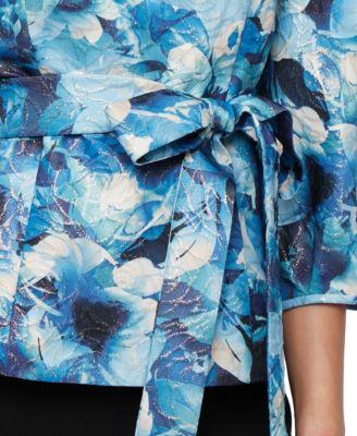 Women's Jacquard Print Metallic Top