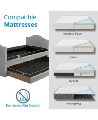 Messina Faux Leather Upholstered Daybed with Pull out trundle, Twin