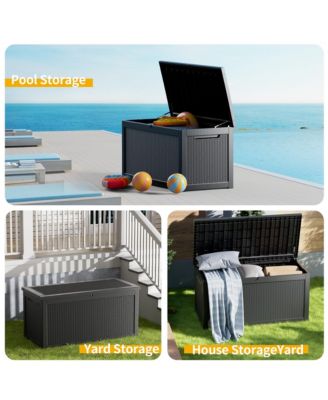 260 Gal 0utdoor Storage Resin Deck Box Large Patio Storage Container