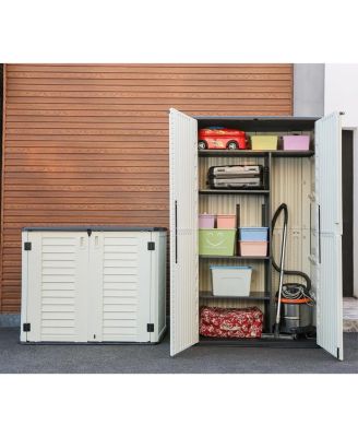 50 "W x 29" D x 79.53"H Outdoor Storage Shed with Sliding Door ,Double Cabinet