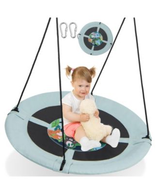 40 Inches Saucer Tree Swing with Adjustable Hanging Ropes and 900D Oxford Fabric