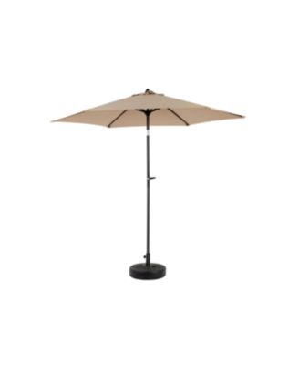 9FT Outdoor Patio Table Umbrella with Push Button Tilt and Crank, Market Umbrella 6 Sturdy Ribs