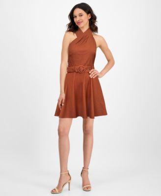 RACHEL Rachel Roy - Women's Joanna Mini Belted A-Line Dress