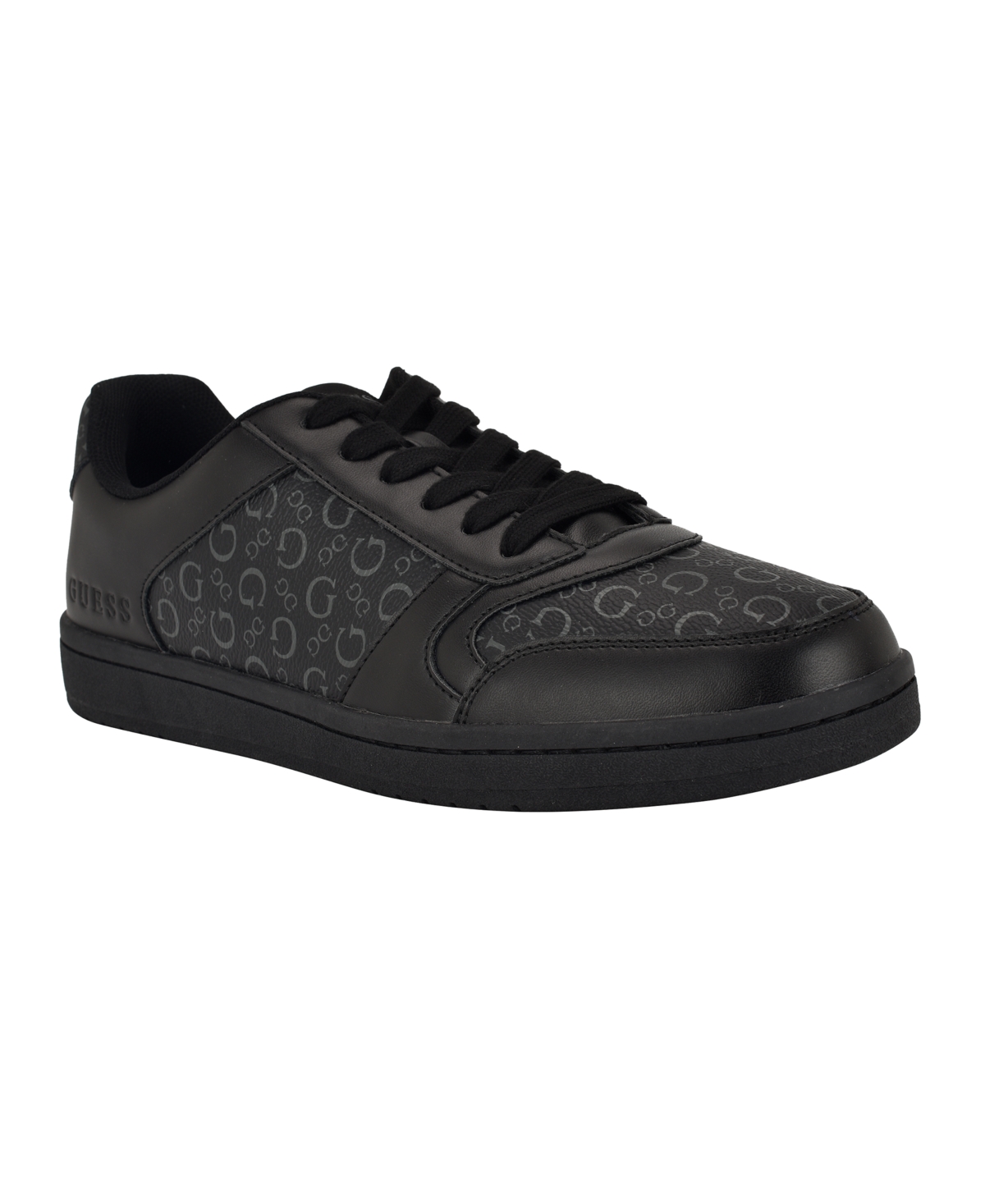 Guess Men's Leaton Branded Lace Up Casual Sneakers In Black