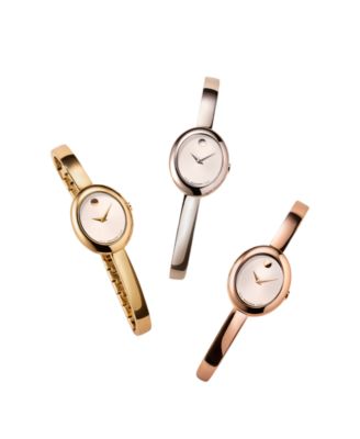 Women's Museum Oval Bangle Swiss Quartz Stainless-Steel Watch, 22 x 26mm