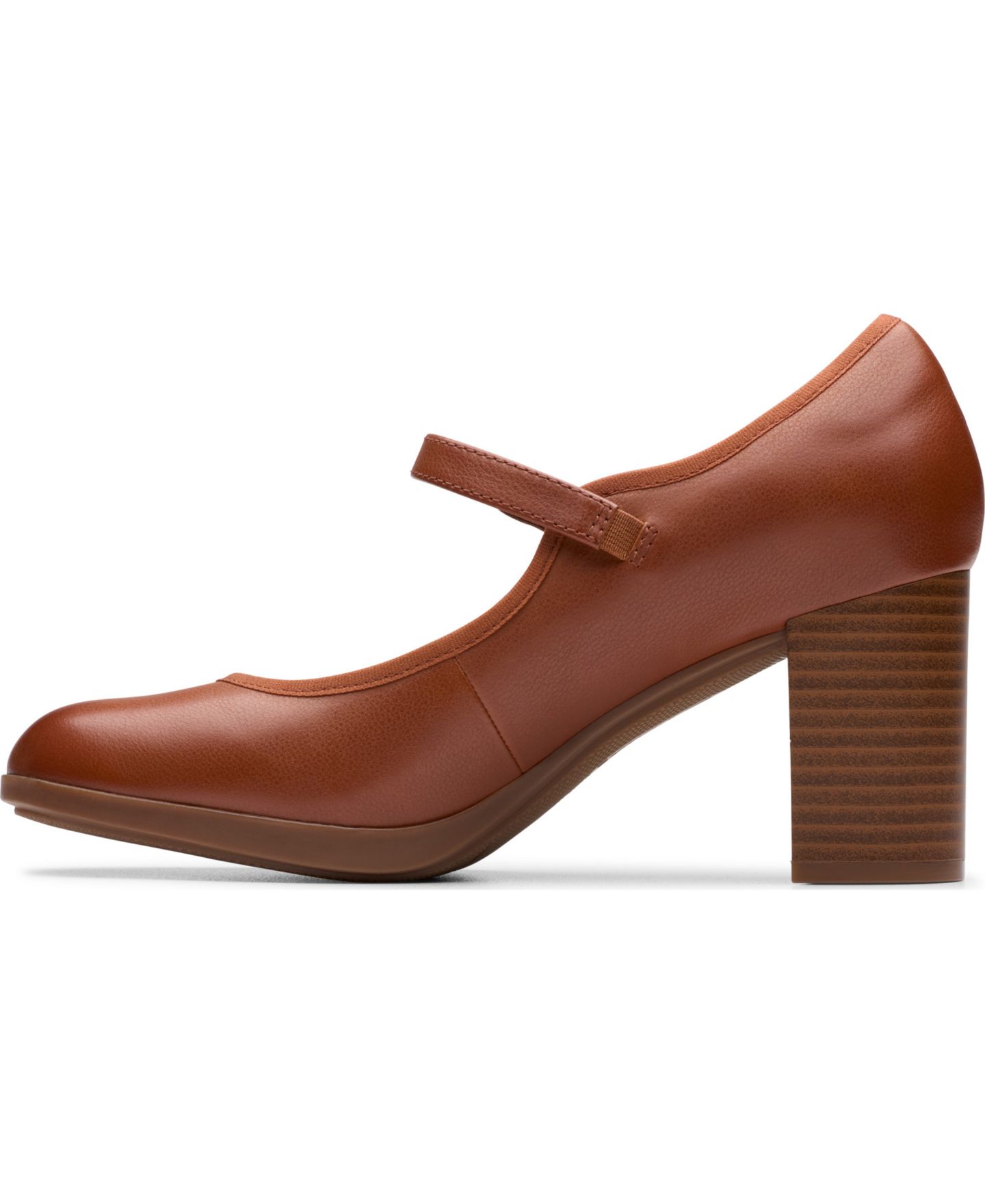 Женские туфли Clarks Bayla Lily Riptape Dress Pumps, цвет: Рыжевато-коричневый кожаный — фото 5