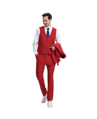 Big & Tall Hybrid-Fit 3pc Notch Lapel Suit Set, Jacket Vest and Pants