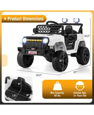 12V Kids Ride on Truck Car Battery Powered Toddler Electric Vehicle w/ 3 Speeds