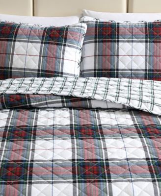 CLOSEOUT! Holiday Plaid Flannel Cotton Reversible 2-Pc. Quilt Set, Twin