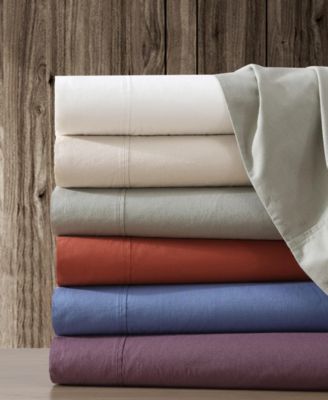 Solid Brushed 180-Thread Count Cotton Percale 3-Pc. Sheet Set, Twin
