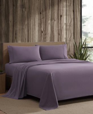 Solid Brushed 180-Thread Count Cotton Percale 4-Pc. Sheet Set, Queen