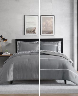 Chevron And Stripes Microfiber Reversible 7-Pc. Comforter Set, King