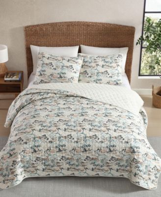 Alani Island Conversation Cotton Reversible 3-Pc. Quilt Set, King