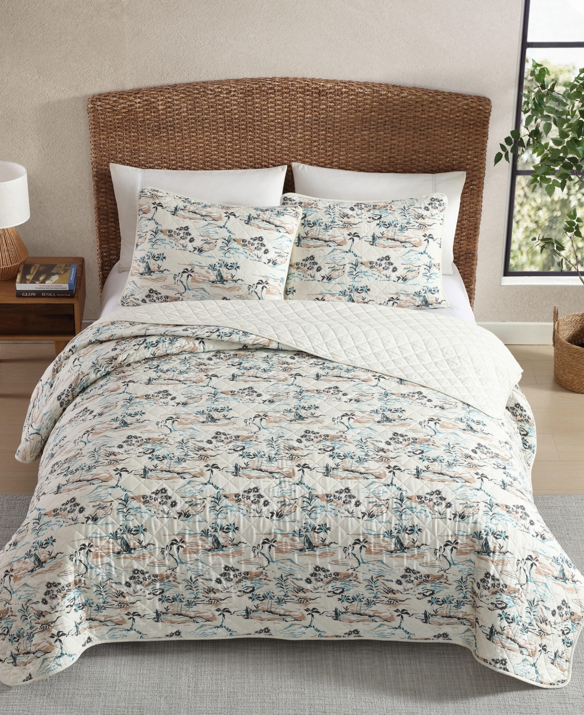 Eddie Bauer Alani Island Conversation Cotton Reversible -Pc. Quilt Set