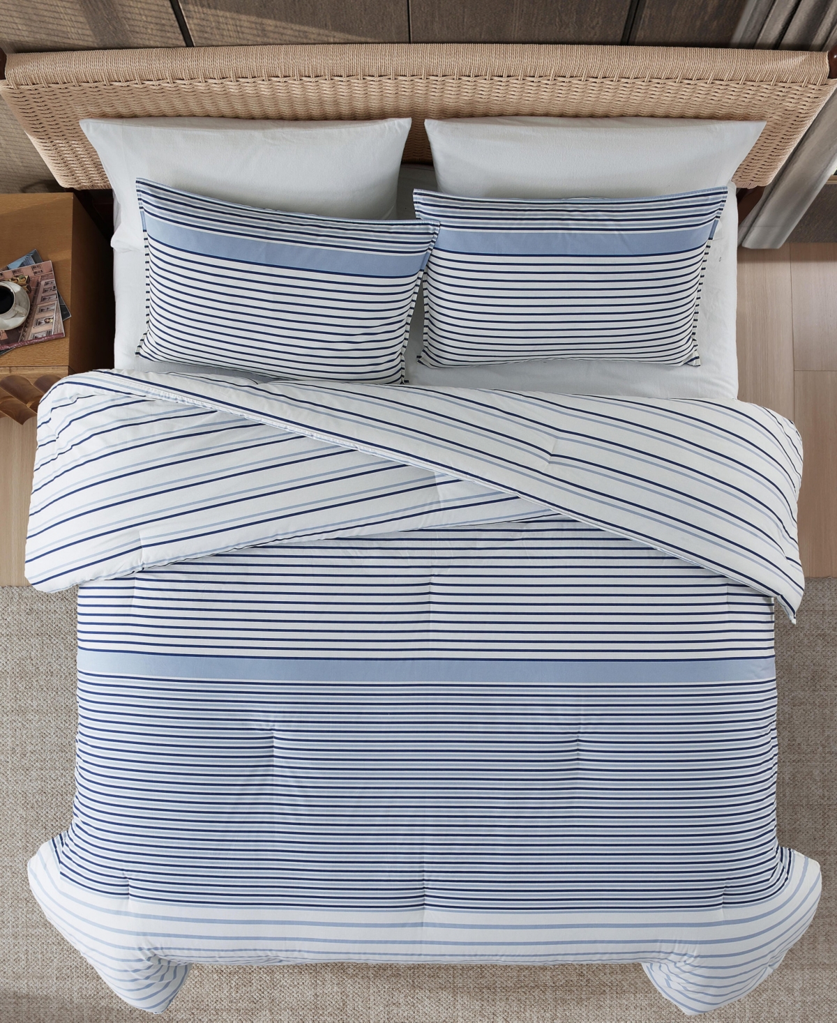 Eddie Bauer Cooper Stripe Cotton Reversible -Pc. Comforter Set