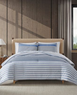 Cooper Stripe Cotton Reversible 2-Pc. Duvet Cover Set, Twin