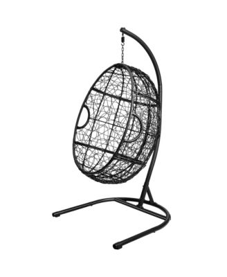 Hanging Hammock Chair Egg Swing Chair w/ Seat Cushion Pillow Stand