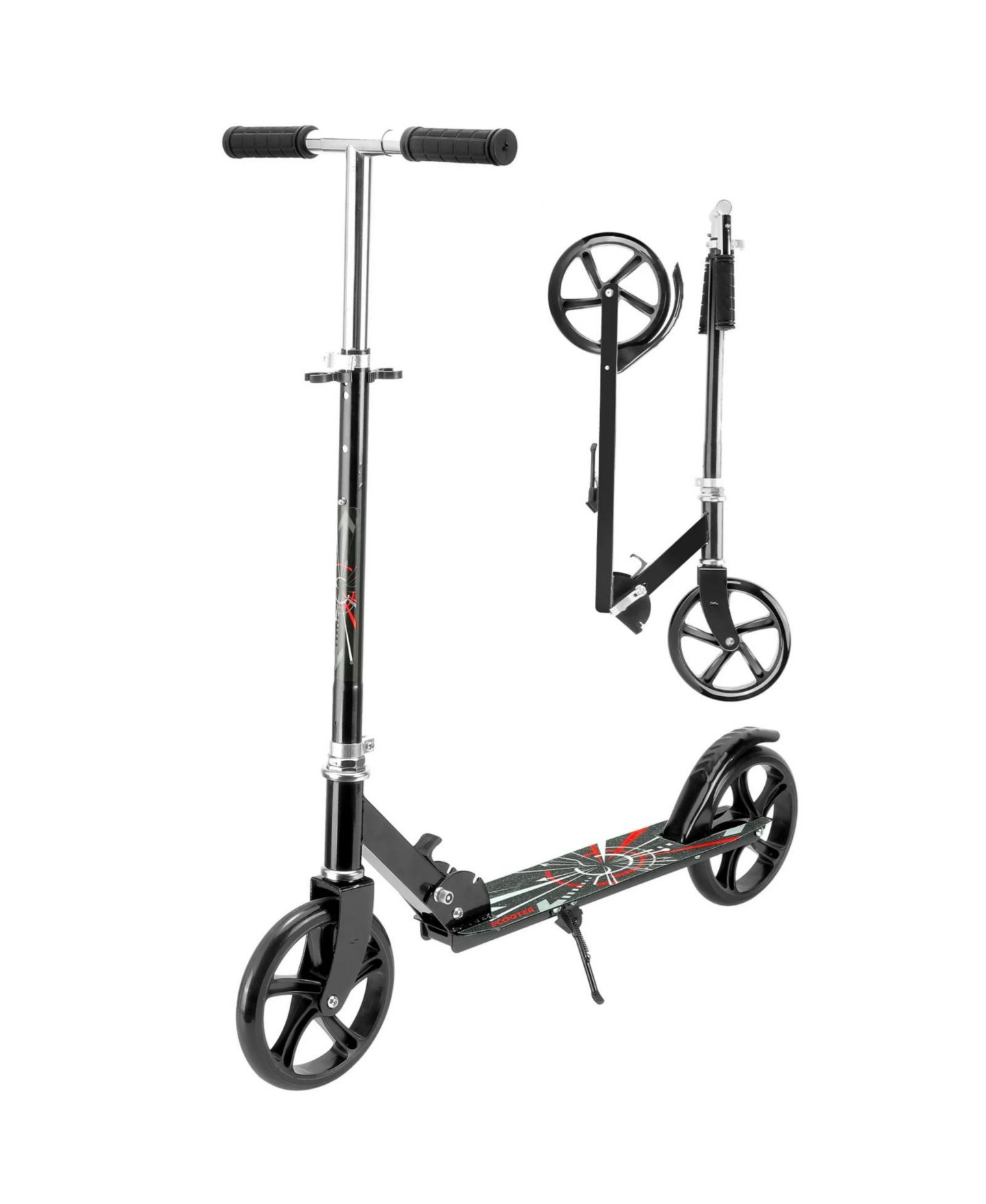 Детская игрушка SUGIFT Folding Kick Scooter with 3 Adjustable Heights for Teens & Adults, цвет: Чёрный — фото 1