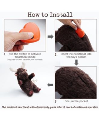 Moose HeartBeat Cuddle Dog Toy, Plush Stuffed Animal Pal with Battery-Powered Heartbeat, Ideal Comfort & Anxiety Relief Toy