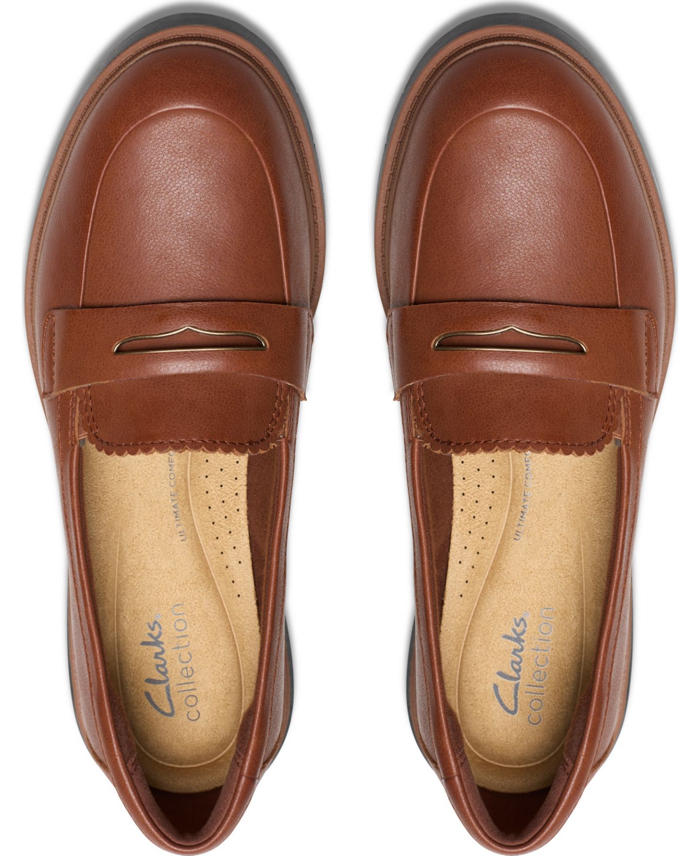 Женские туфли Clarks Westlynn Glow Slip-On, цвет: Рыжевато-коричневый кожаный — фото 4