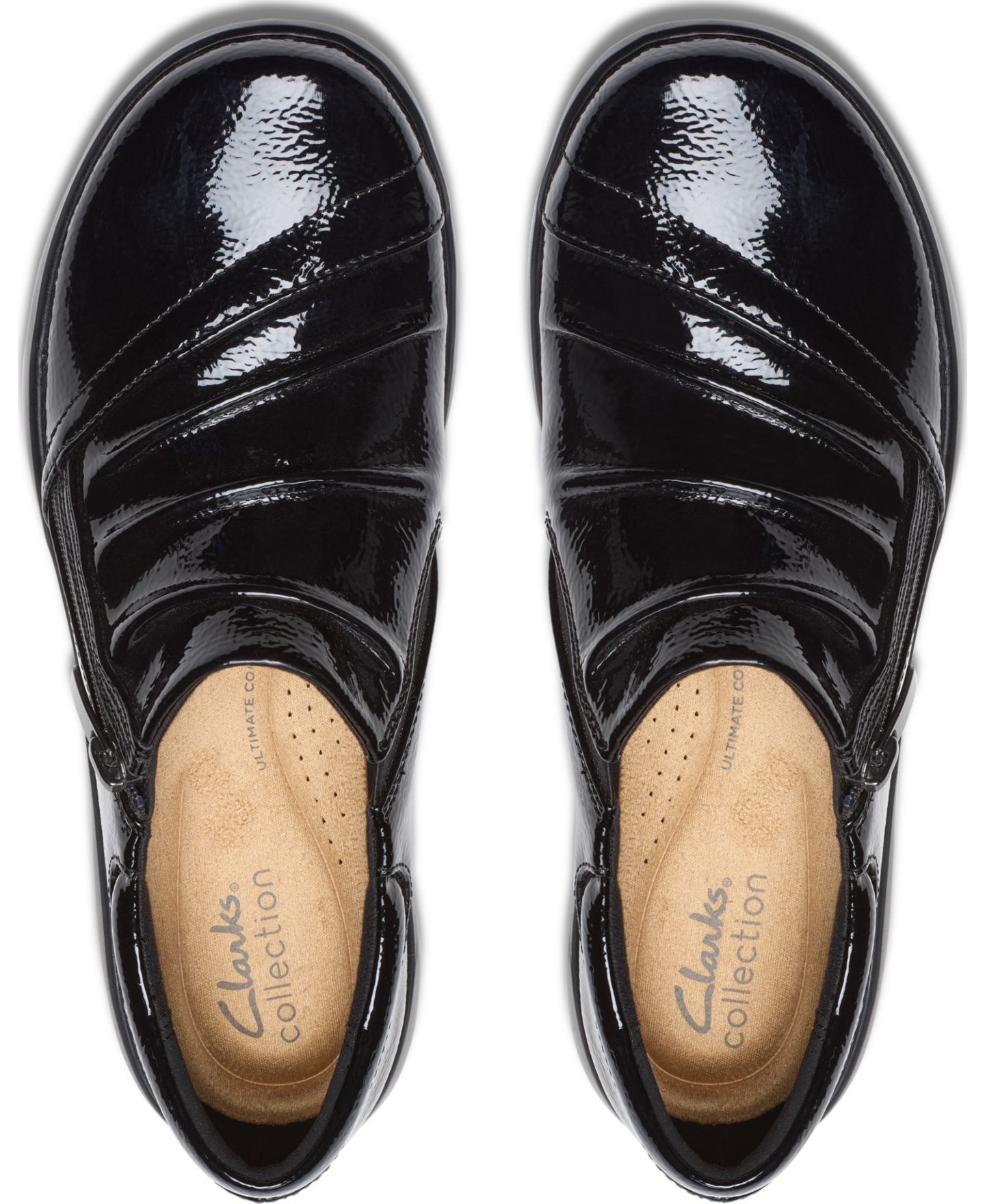 Женские балетки Clarks Kaetlyn Mila с круглым носом, цвет: Чёрный лаковый — фото 4