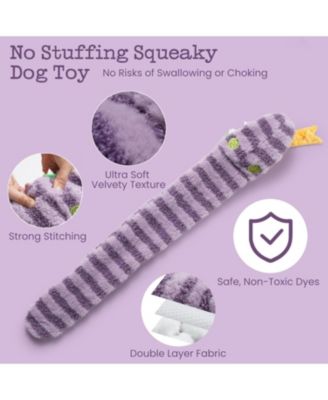 Snacker Snake Snuffle Dog Toy, No Stuffing Squeaky&Crinkle Plush Toy