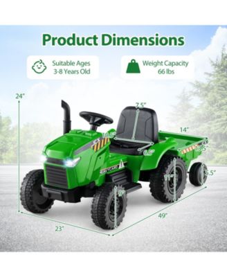 2-in-1 Kids Ride On Tractor 12V Battery Powered Toy Car w/ Remote Control