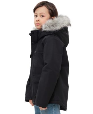 Little and Big Boys' Parka Jacket with Removable Trim