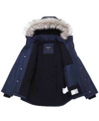 Little and Big Boys' Parka Jacket with Removable Trim